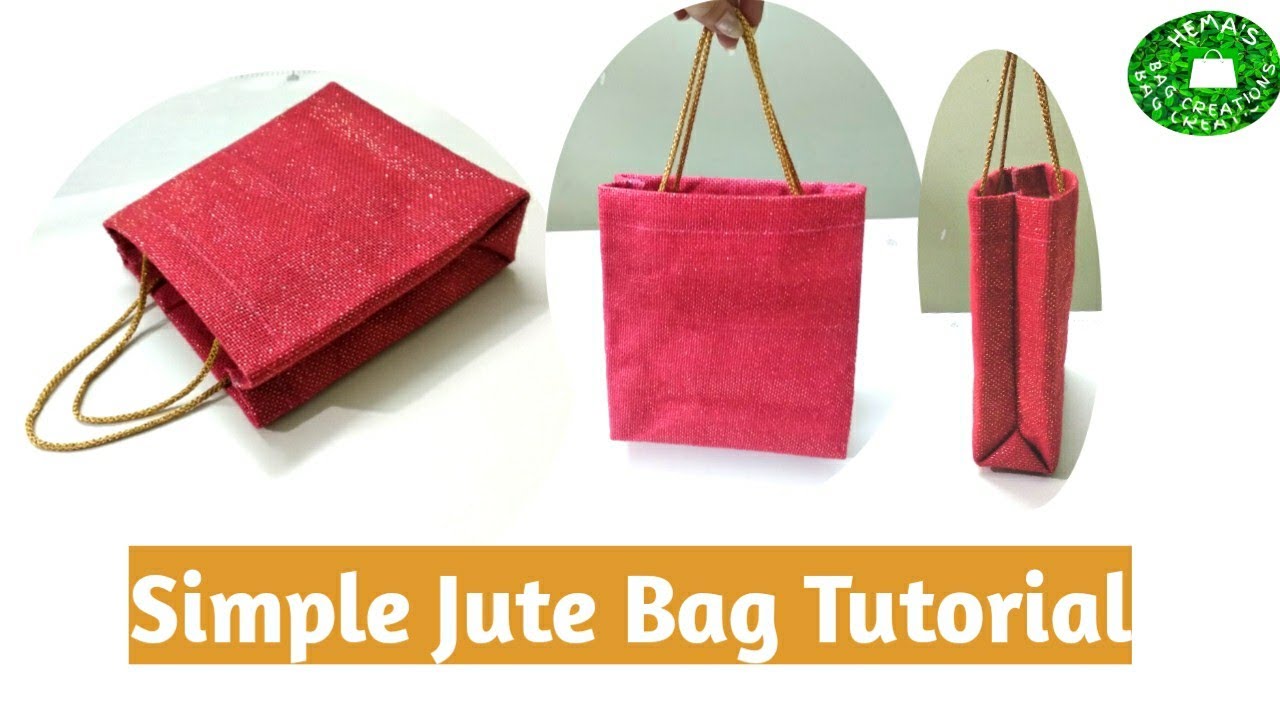 Simple Jute Thambulam Bag Making At Home/Basic #thambulam bag stitching with only one piece #jutebag