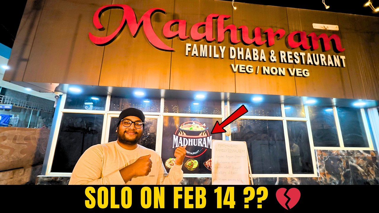 ME AT  Madhuram (Tenali) | Solo Date on Valentine's Day? 💔🥀 (First Veg Vlog) BY PD HUBS