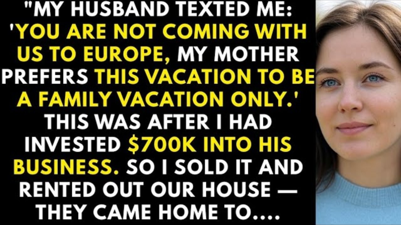 My Husband’s Family Took the Trip Without Me — So I Made Sure They Had Nothing to Come Home To”