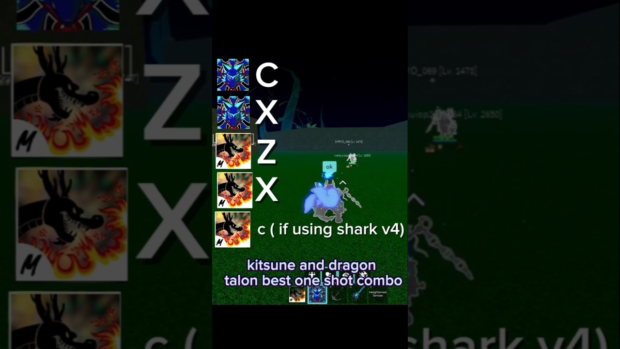 blox fruits best dragon talon and kitsune combo ever! ( my own ) #bloxfruits #bloxfruitscombos