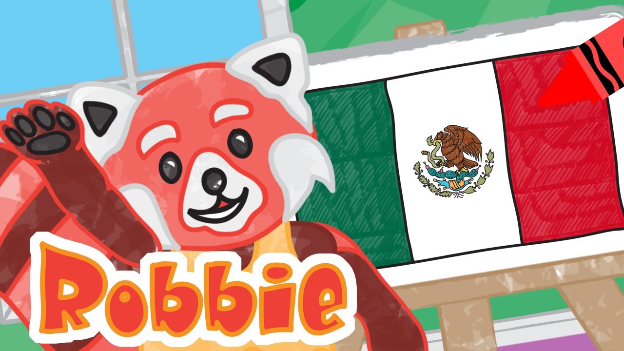 How to Draw Mexico Flag with Robbie the Red Panda | Tanimated Toys