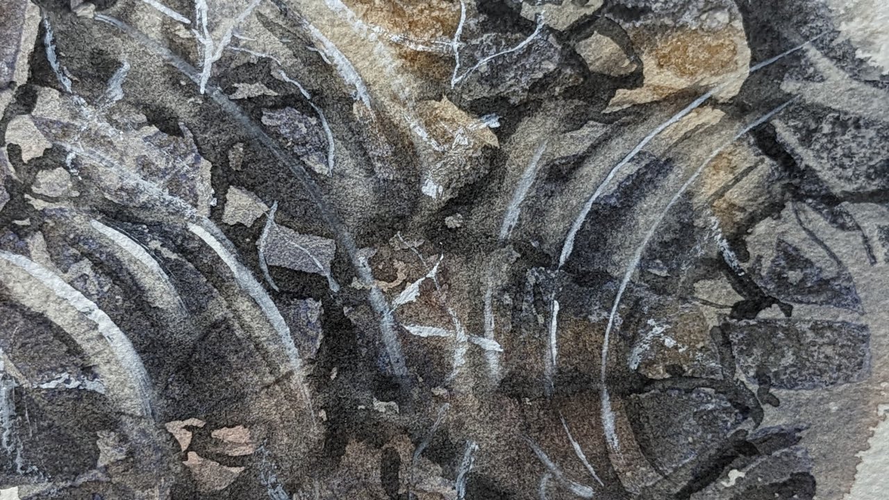 How to Paint Underwater Rocks Using Plastic Wrap | Easy Watercolor Tutorial | Watercolor Textures