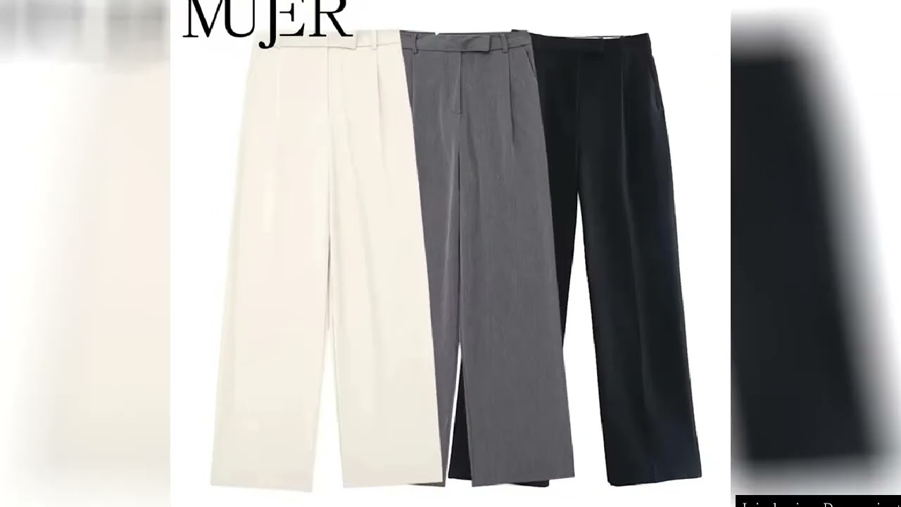 MUJER 2025 Women's Pants Beige Grey Black Wide Leg Pants Women High Waist Baggy Pants Woman Fashion