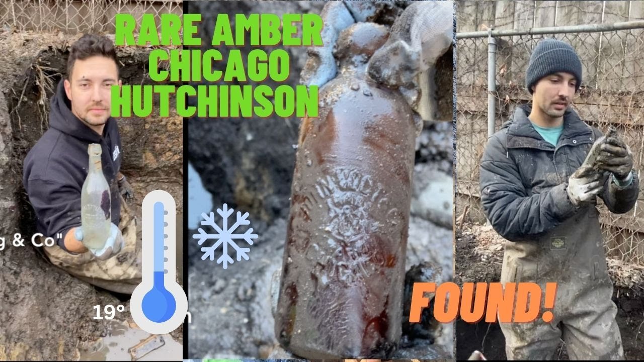 Chicago Bottle Diggers: Rare Amber Hutchinson /Treasure Found on Freezing Winter Day.