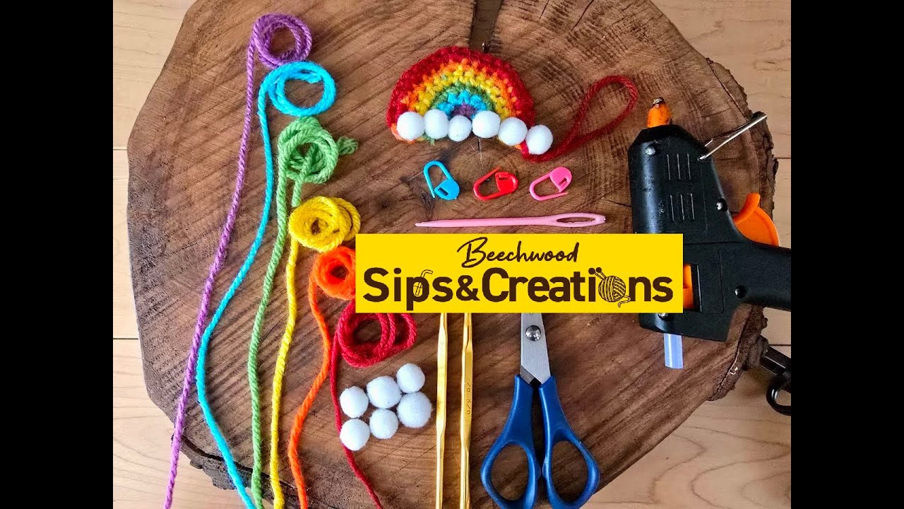 Easy, How To  Crochet a  Rainbow Keychain/ Ornament, Beginner Tutorial