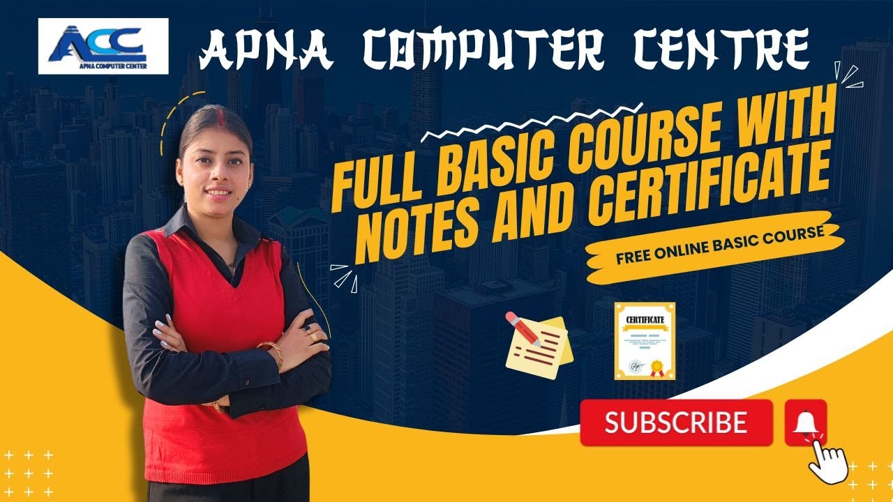 Computer Basic full Course free Certificate & Notes || Computer Tutorial for Beginners in Hindi