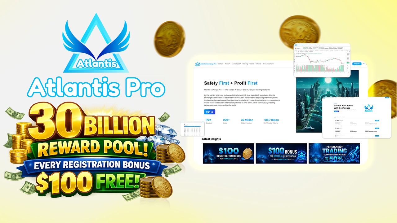 🔥 Atlantis Exchange Pro Official Launch | FREE $100 Signup Bonus | Start Trading Today! 🎁🚀