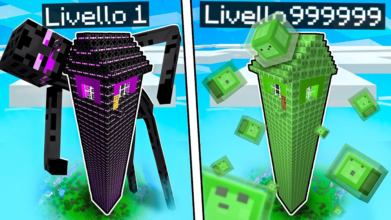 CASA ALTA ENDERMAN  DA 1€ VS CASA ALTA SLIME DA 1.000.000€! - MINECRAFT