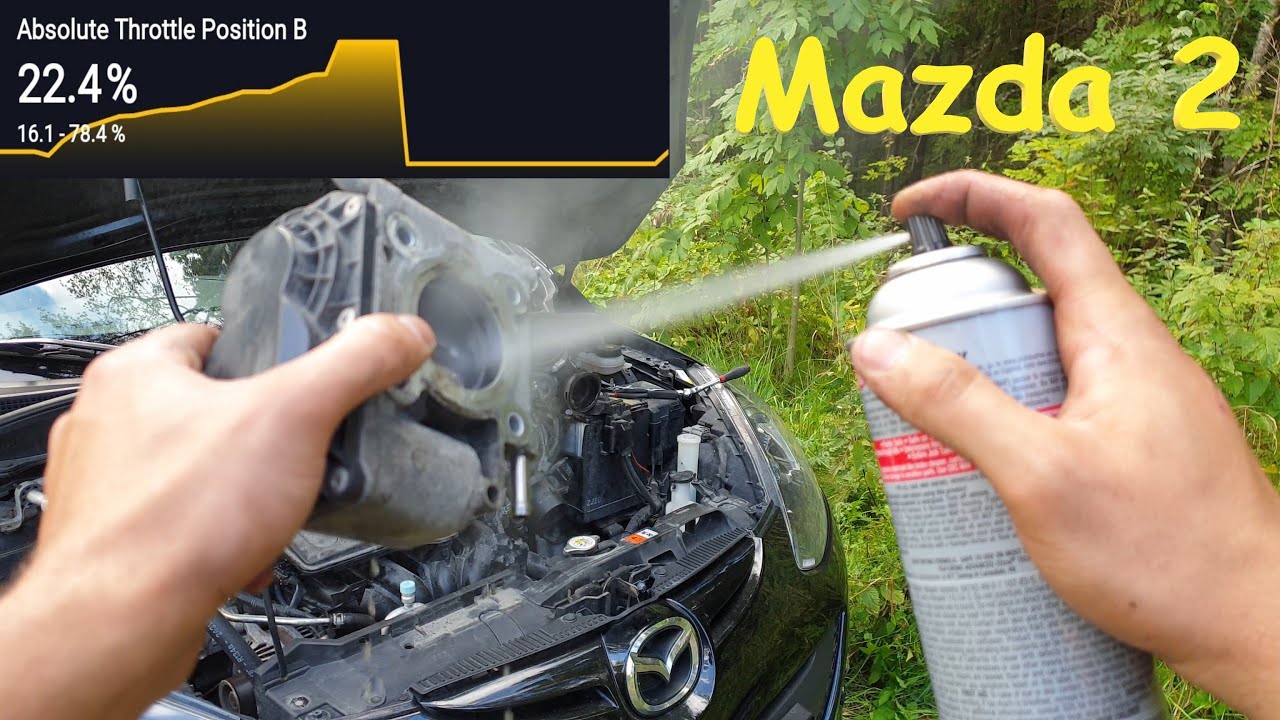 Диагностика дроссельной заслонки Mazda 2 1.5, снятие, очистка, замена ts2