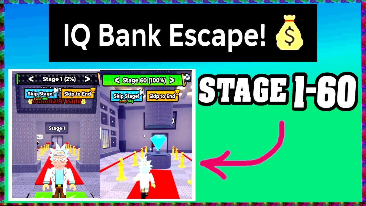 STAGE 1-60 IQ BANK ESCAPE Roblox Walkthrough [Full Guide English] 💰