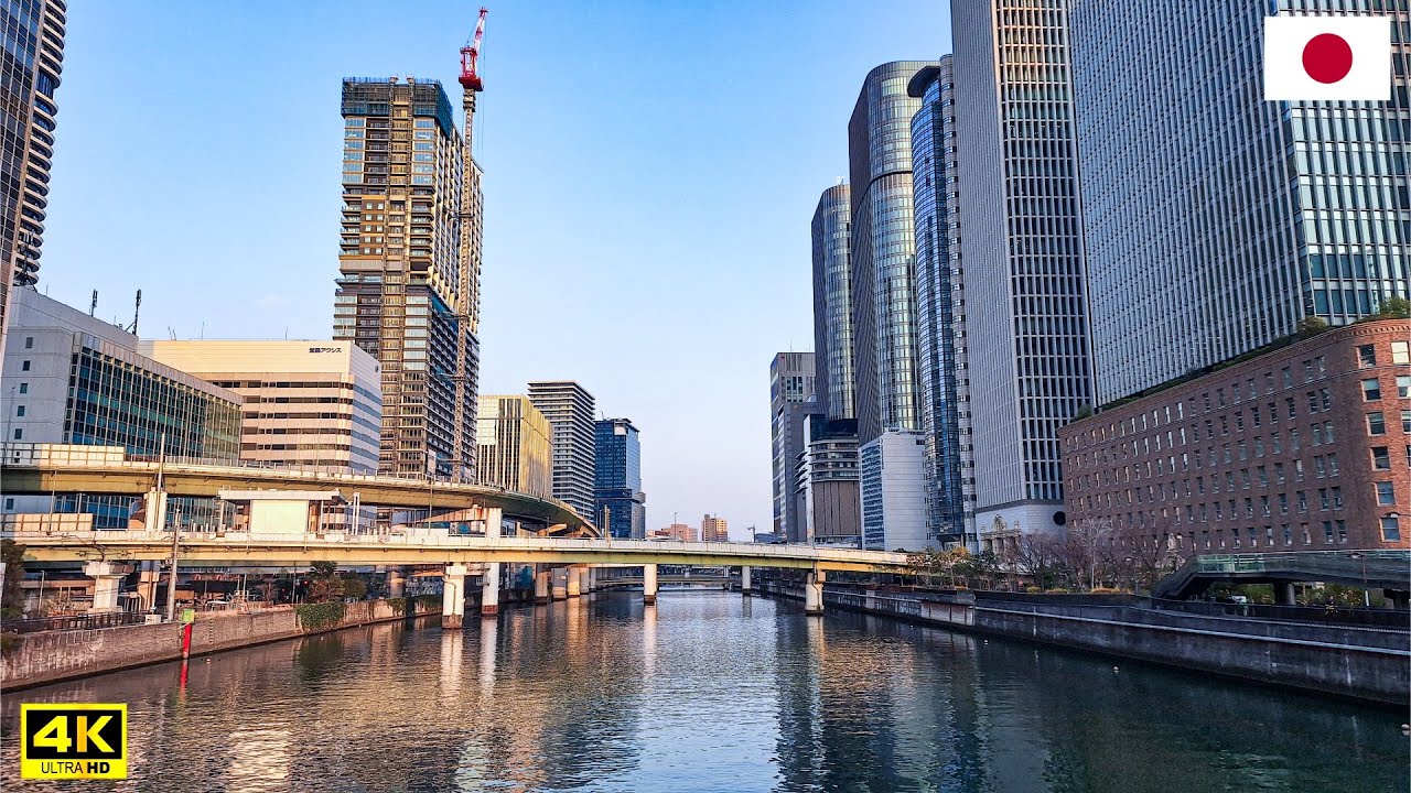 大阪黃昏街景｜中之島摩天大樓震撼街景｜4K