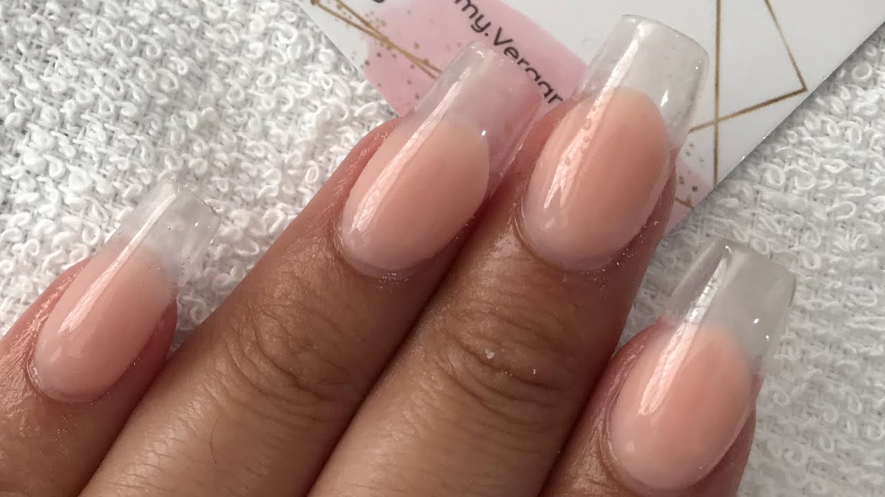 Uñas ACRÍLICAS transparentes SENCILLAS/ uñas de tip