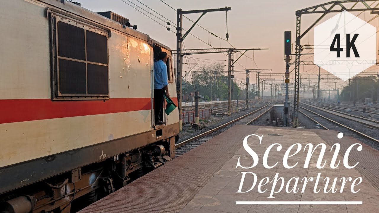 Sunkissed 12127 CSMT - PUNE INTERCITY Express Departing From THANE || INDIAN RAILWAYS || 4K ||