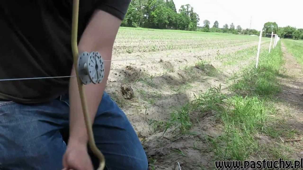 Pastuch elektryczny - naciąganie linii ogrodzenia