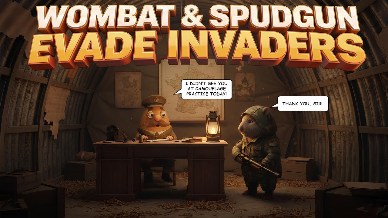 Wombat & Spudgun Evade Invaders