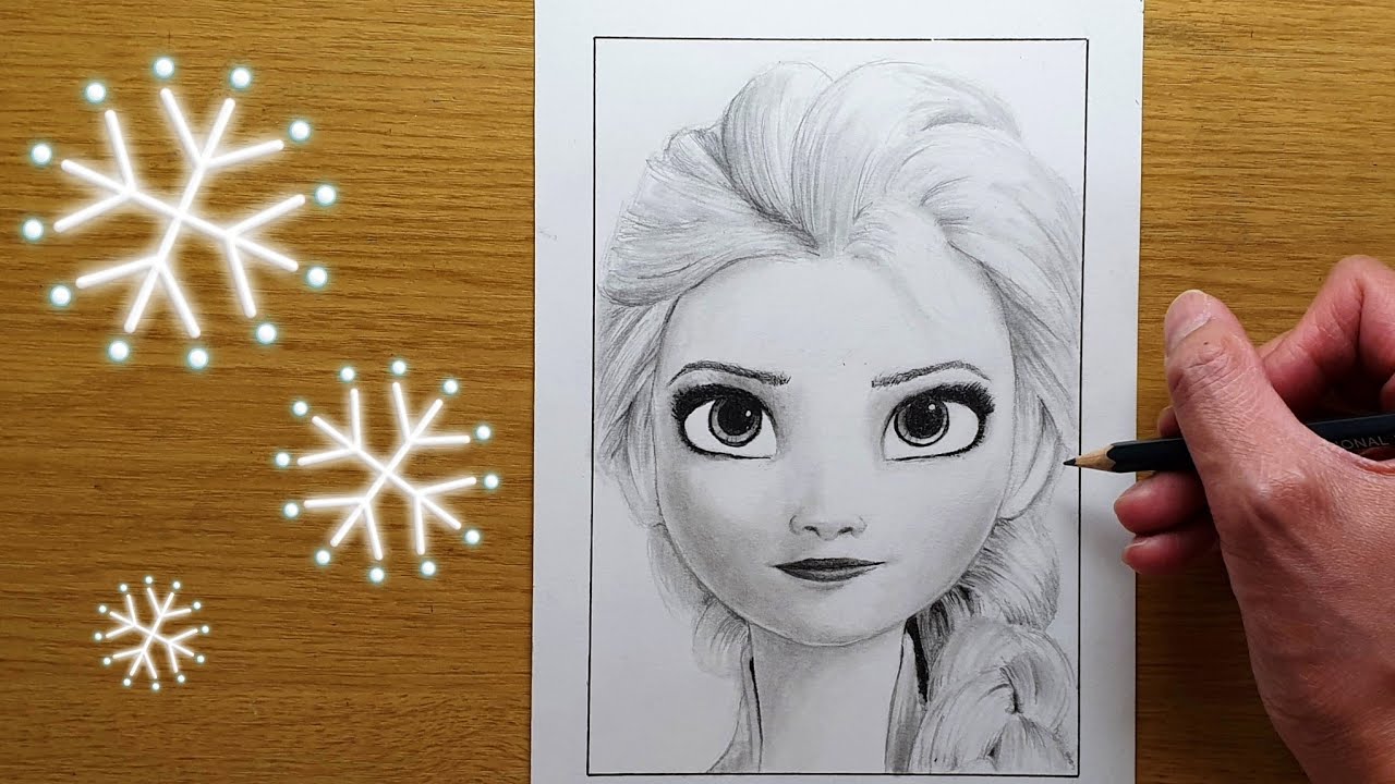Drawing Elsa's Face for 1 hour and 15 minutes straight! | Frozen 2 | Graphite Pencils | Step by Step