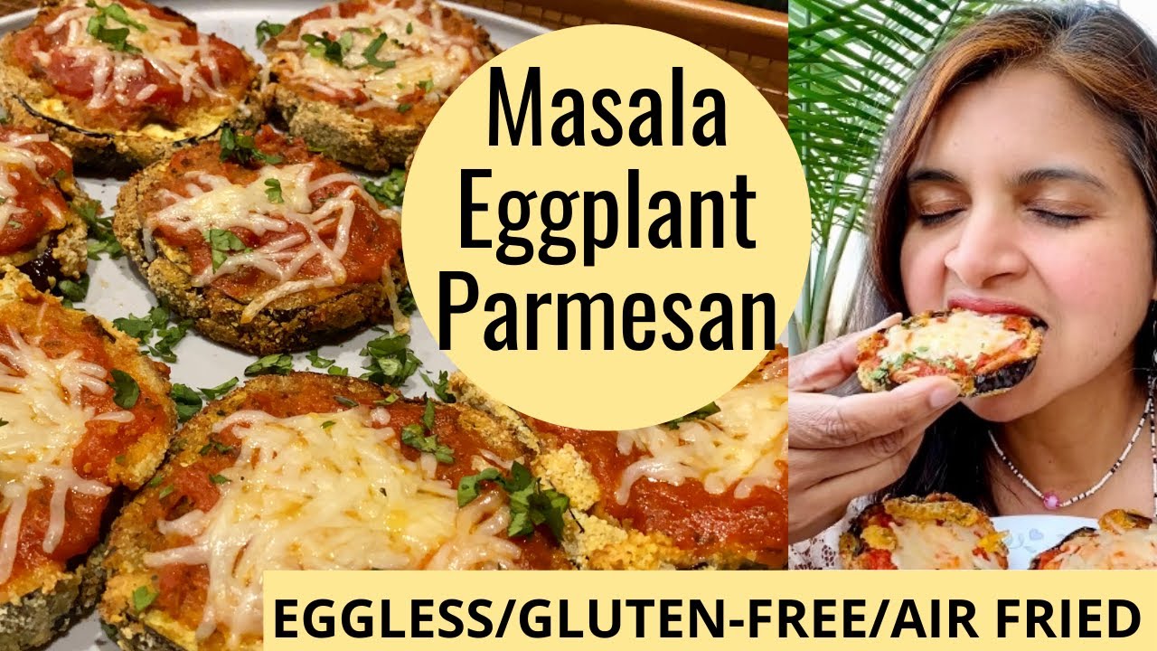 EGGPLANT PARMESAN in AIR FRYER | EGGLESS MASALA EGGPLANT RECIPE INDIAN STYLE @ShinewithShobs