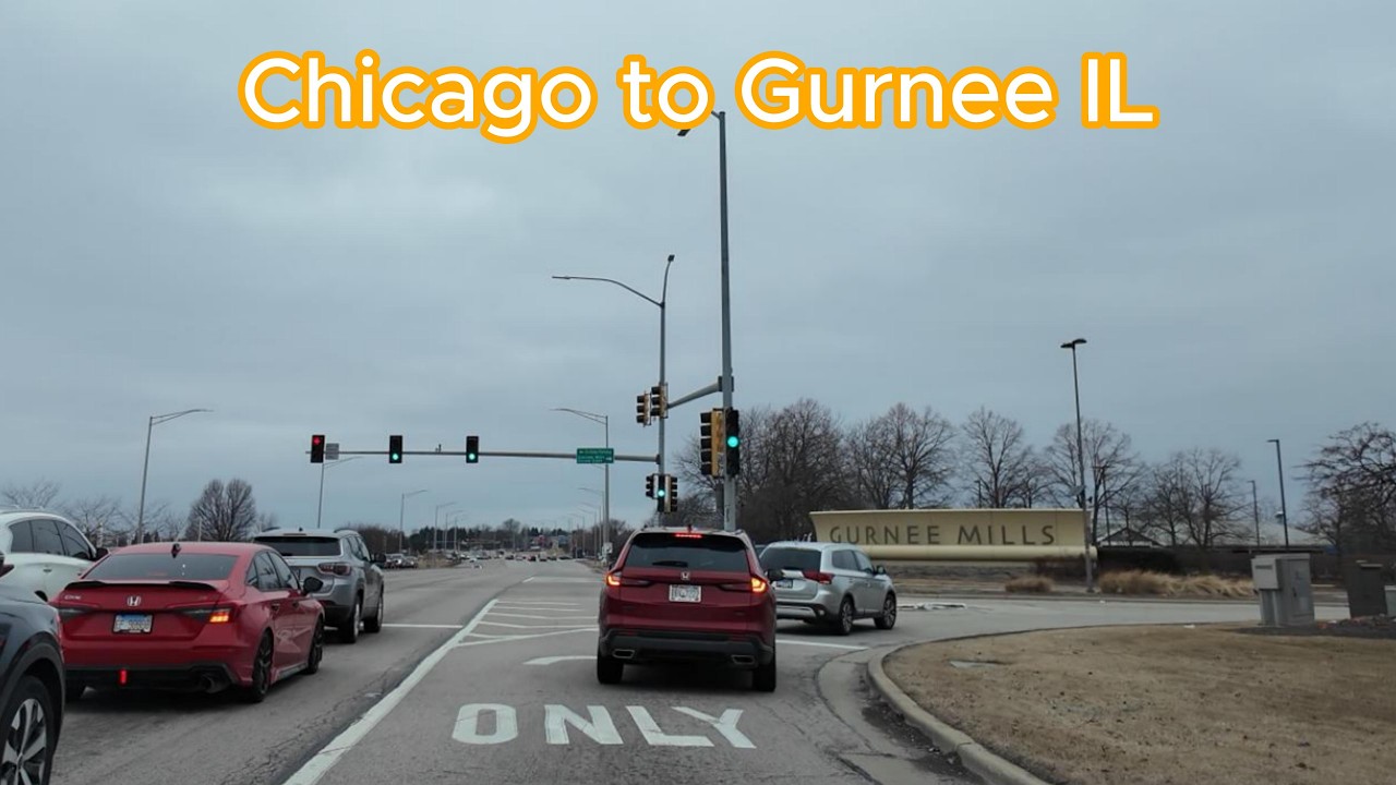 Driving from Chicago Loop to Gurnee IL via I-90 & I-94 Expressway