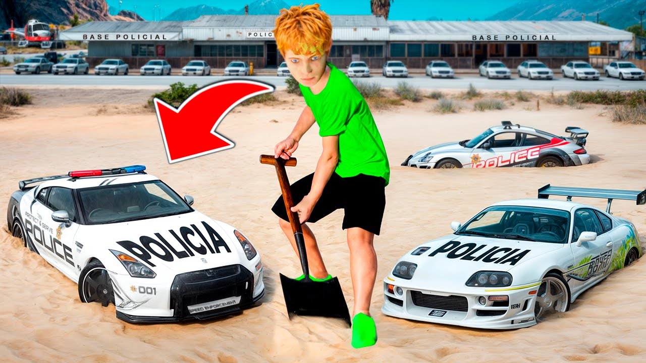 ENCONTRANDO MINI CARROS ENFERRUJADOS de CRIANÇAS na BASE DA POLÍCIA do GTA 5!🧐🚘