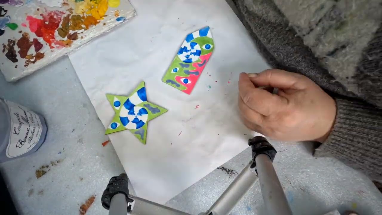 Abstraction on a pentagonal wooden form #drawing #painting #markerart 