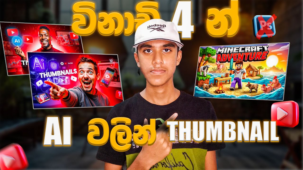 How to Make YouTube Thumbnails Using AI Free - No Photoshop! / හිතට වදින tech show එක