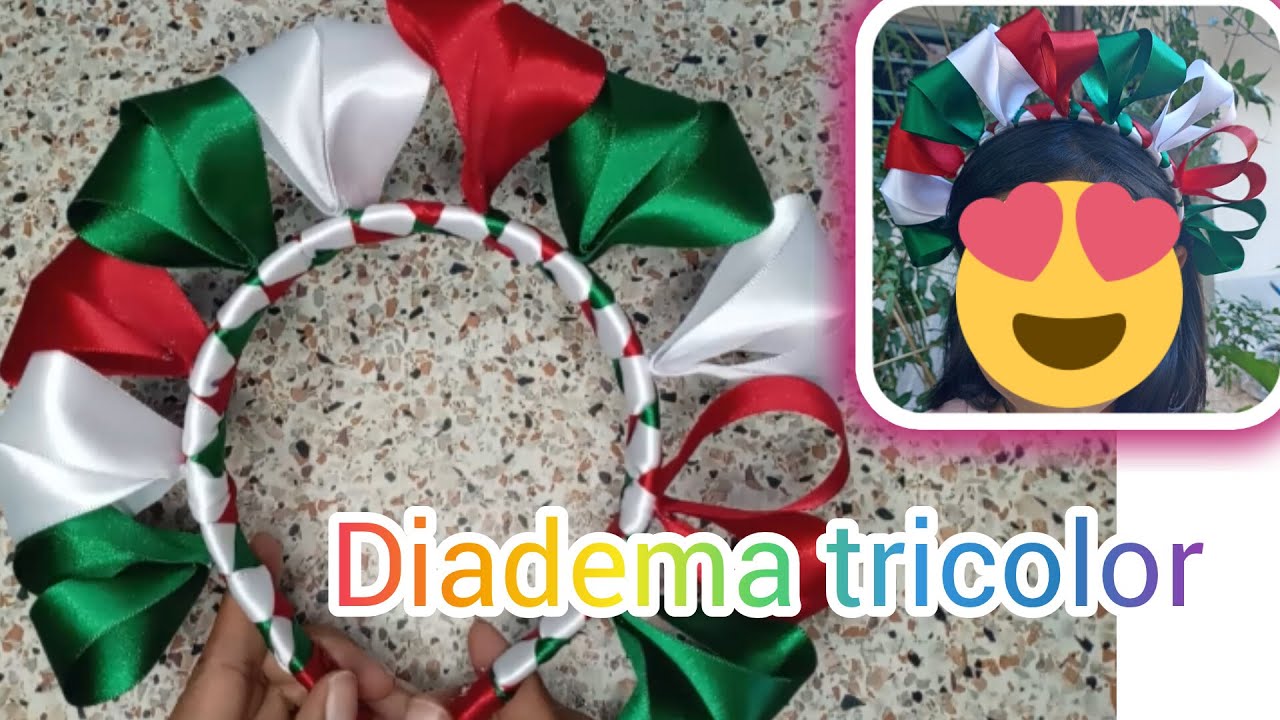 Diadema tricolor tipo otomi-DIY manualidades #hechoamano #manualidades #diademas