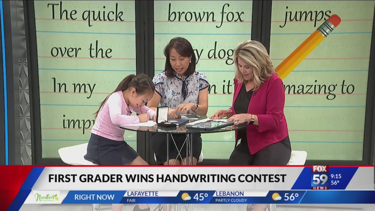 Carmel first-grader named Grand National Champion in National Handwriting Contest