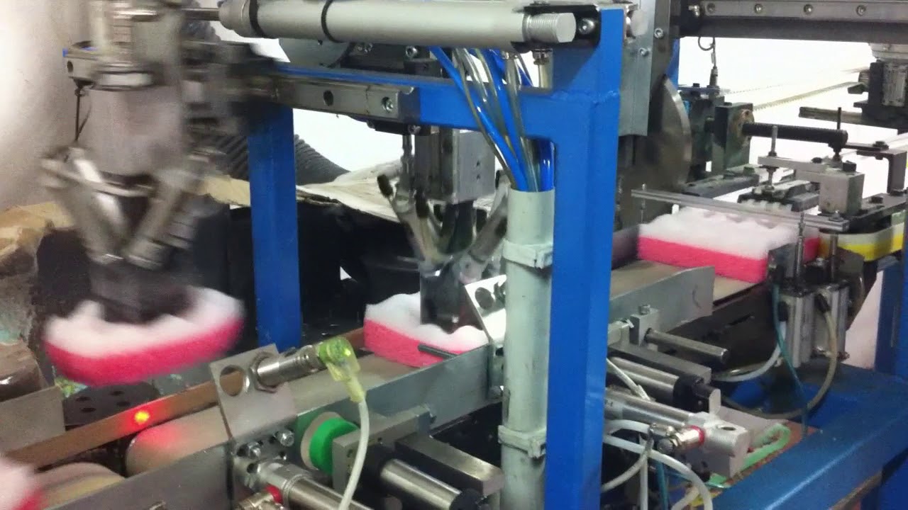CONT20Automatic shaping Sponges machine FULL Automatic line. www.buigsg.com