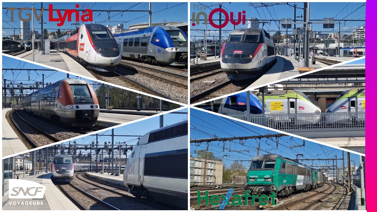 [4K FHD | SNCF ] Spotting de TGV, Intercité, TER et HEXAFRET en gare de Dijon-ville