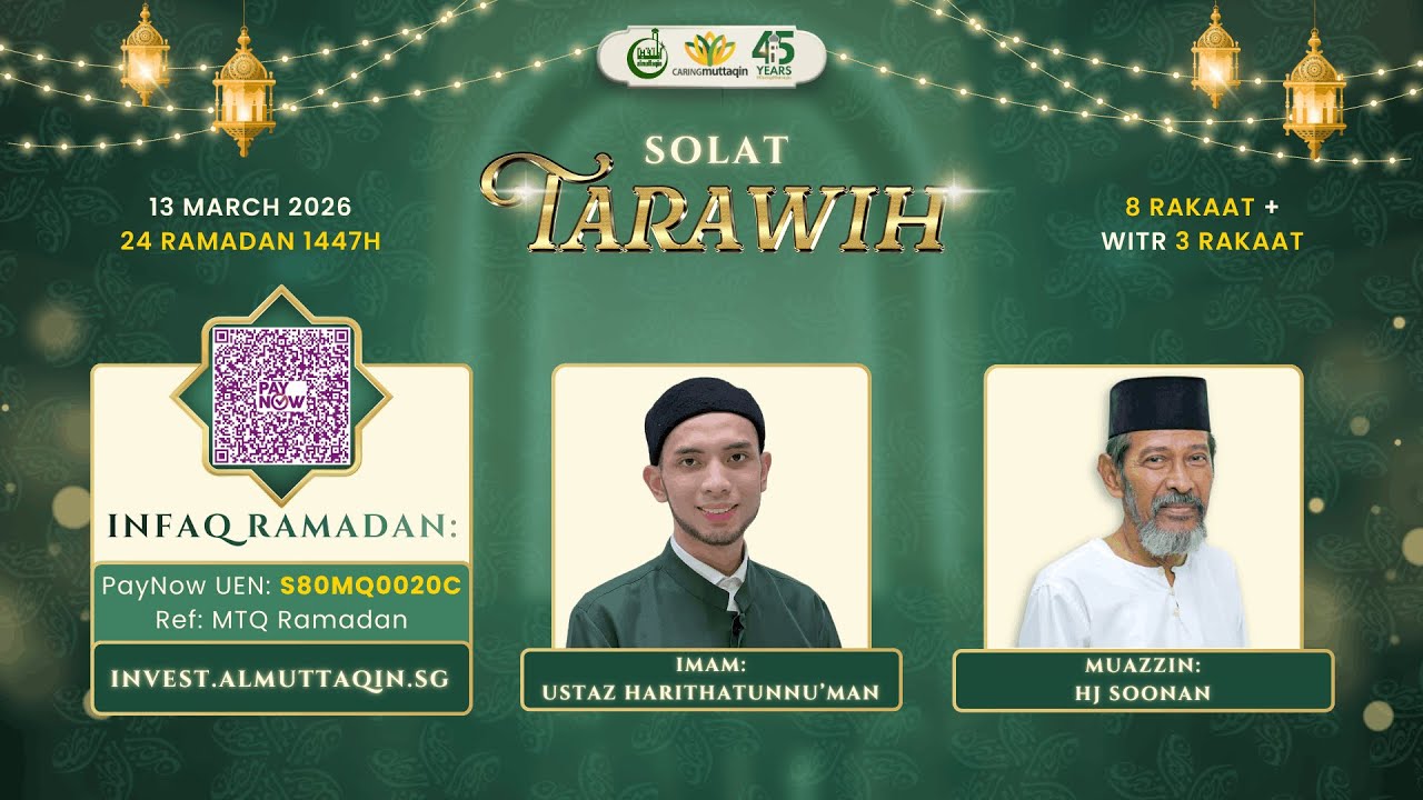 Solat Isyak & Terawih | 13 March 2026 | 24 Ramadan 1447H