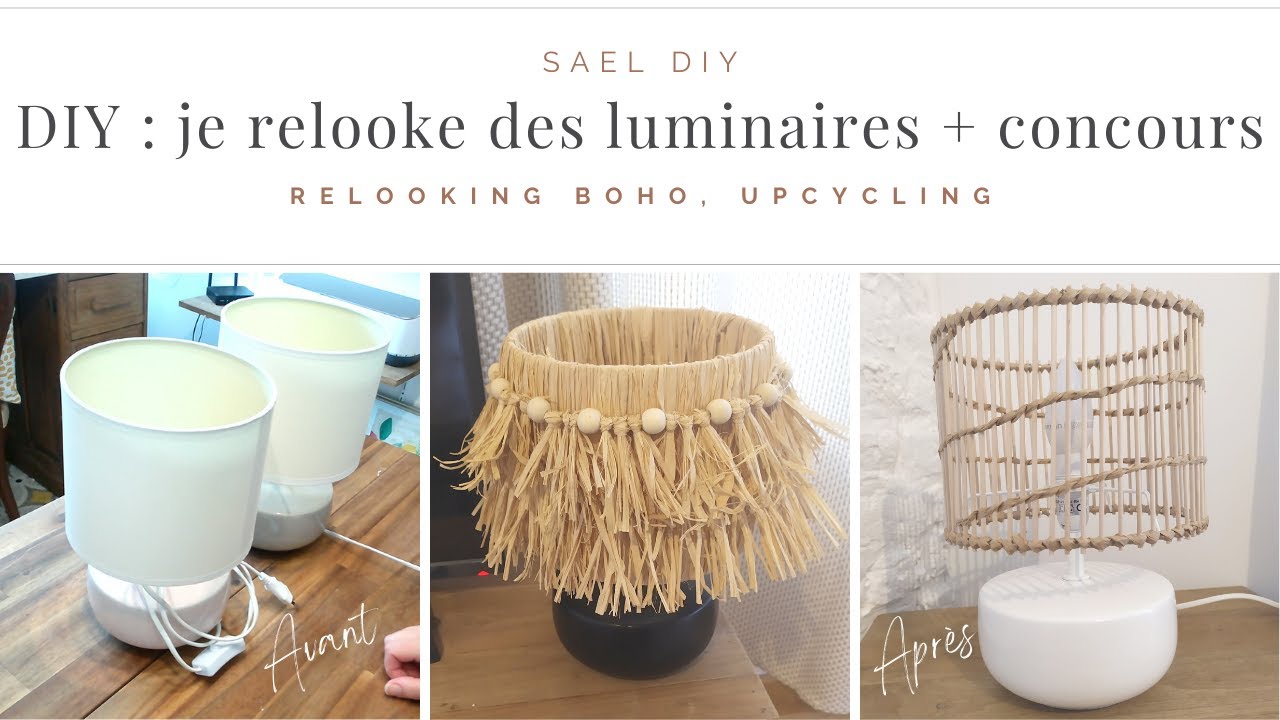 (D57) DIY : Je relooke des luminaires + CONCOURS . Déco bohème, BOHO, Upcycling.
