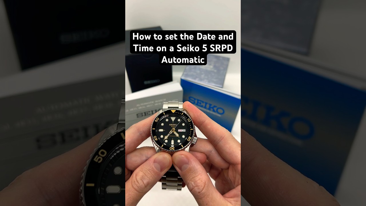 Как установить дату и время на автоматических спортивных часах Seiko 5 SRPD