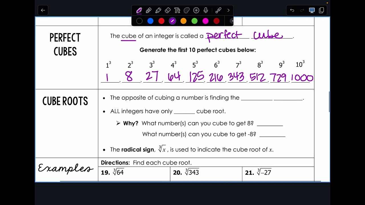 Cubes math 8 1/22/26