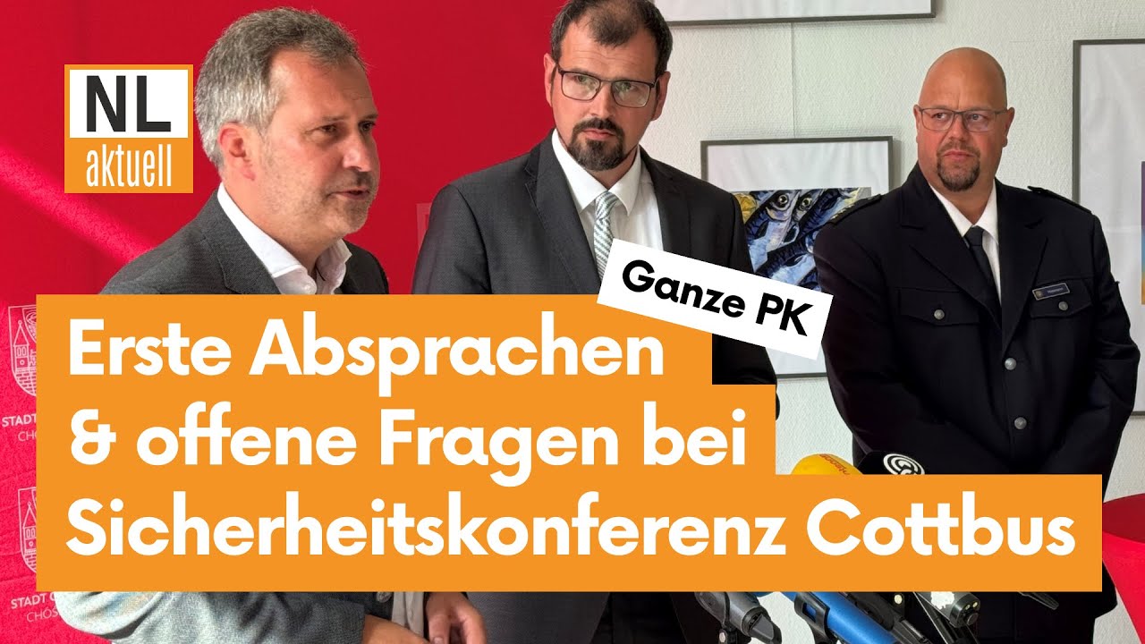 Cottbus | Ganze PK zu Sicherheit & Integration nach Konferenz in Sachsendorf
