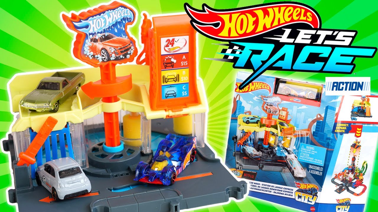 HOT WHEELS LET'S RACE La Station de Lavage set d'extension trouvé chez ACTION à prix canon !!