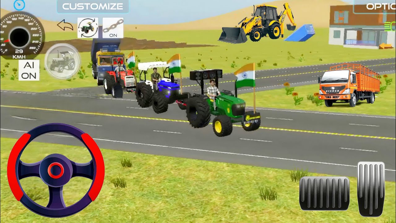 Drive Jcb, Tractor 🚜 And Uploading मिट्टी mission part 3 [3D Gameplay] 🎮 #jcb #tractor ##gaming 