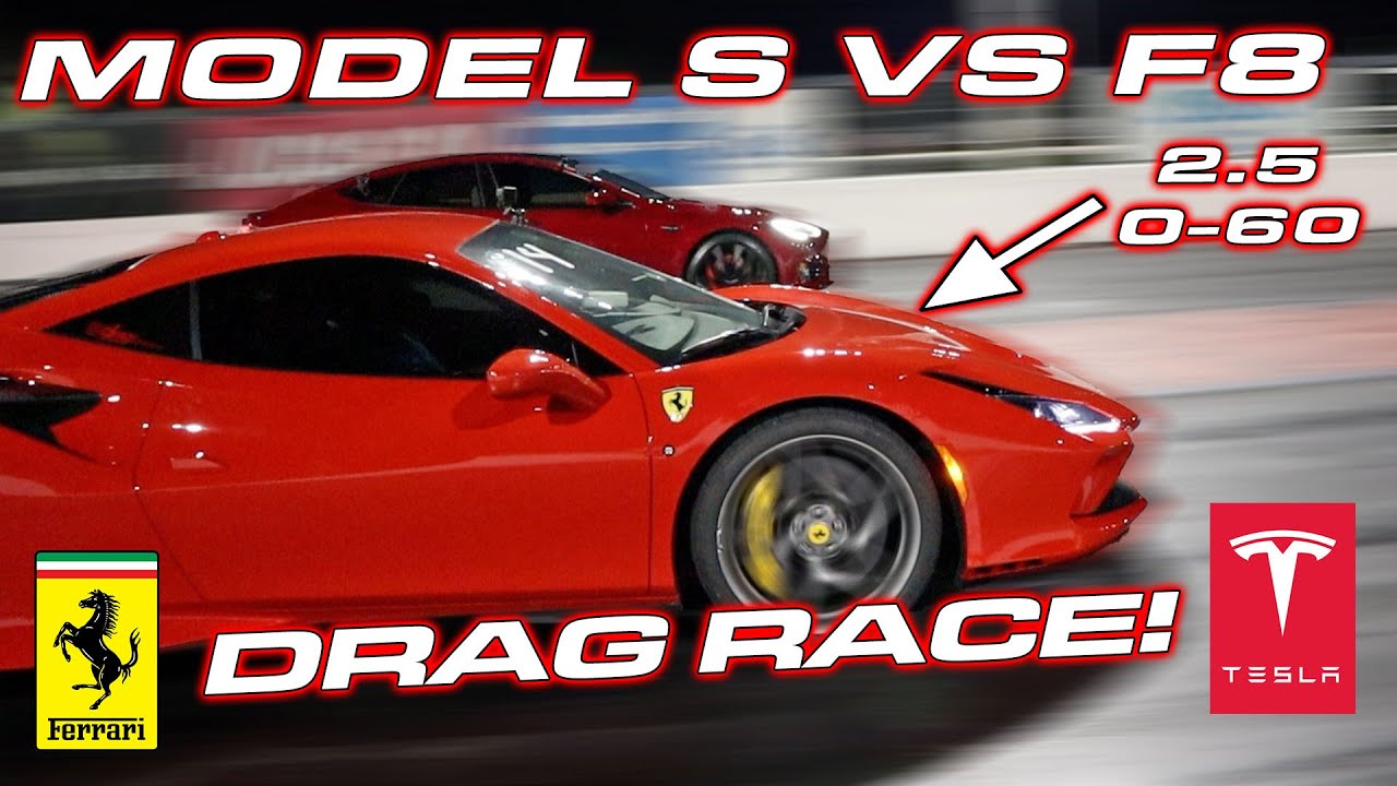 2.31 to 60 MPH ENOUGH? * Ferrari F8 Tributo vs Tesla Model S Performance Drag Race