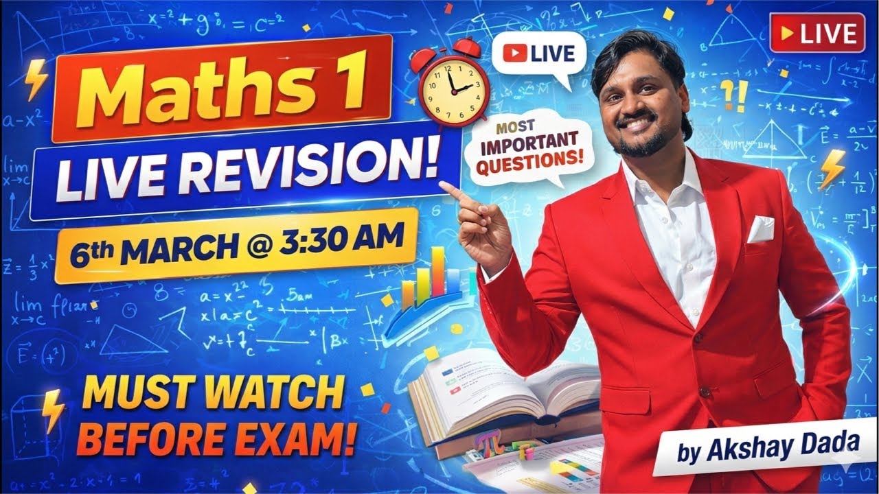 Score 40/40 in Maths 1 🎯 | Final Live Revision & Strategy | Akshay Dada