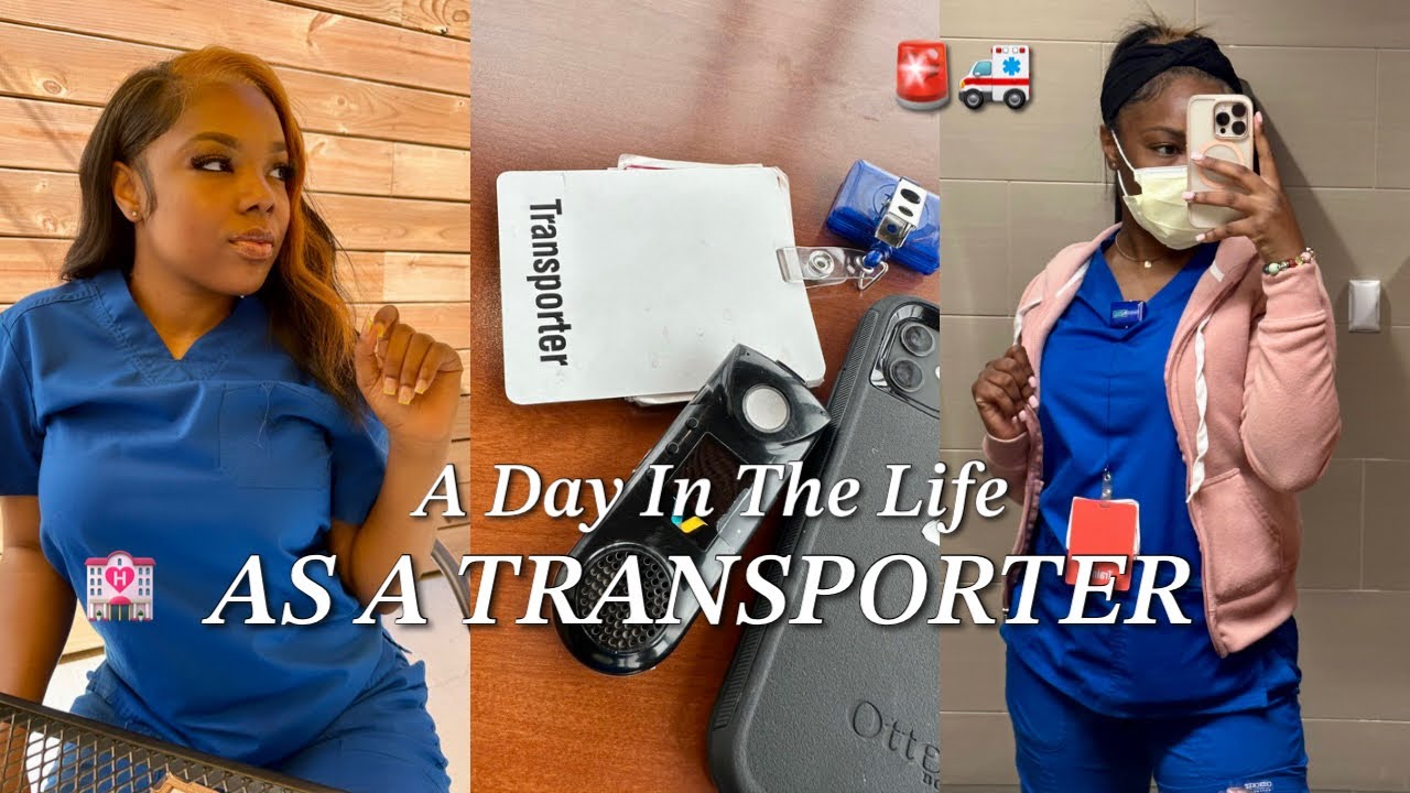 DAY IN THE LIFE AS A PATIENT TRANSPORTER — GRWM FOR WORK🏩🚑🚨