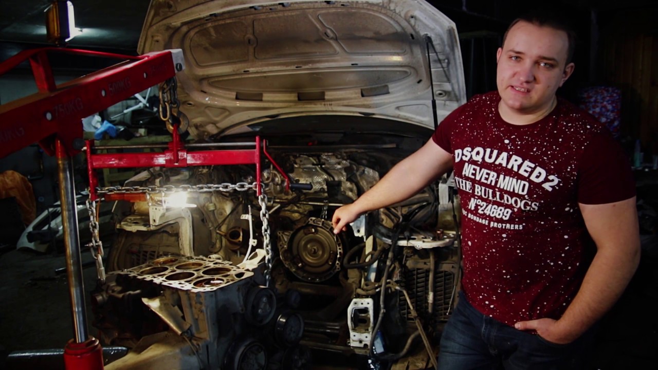 VW TOUAREG NF: ДВИГАТЕЛЬ снимаем без ПОДЪЕМНИКА и без ЯМЫ !!!.. (Советы из опыта...)