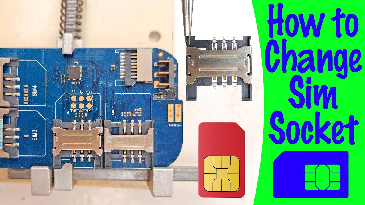 How to change replace any Mobile Phone SIM card slot tray SIM Jacket Socket Tutorial#21