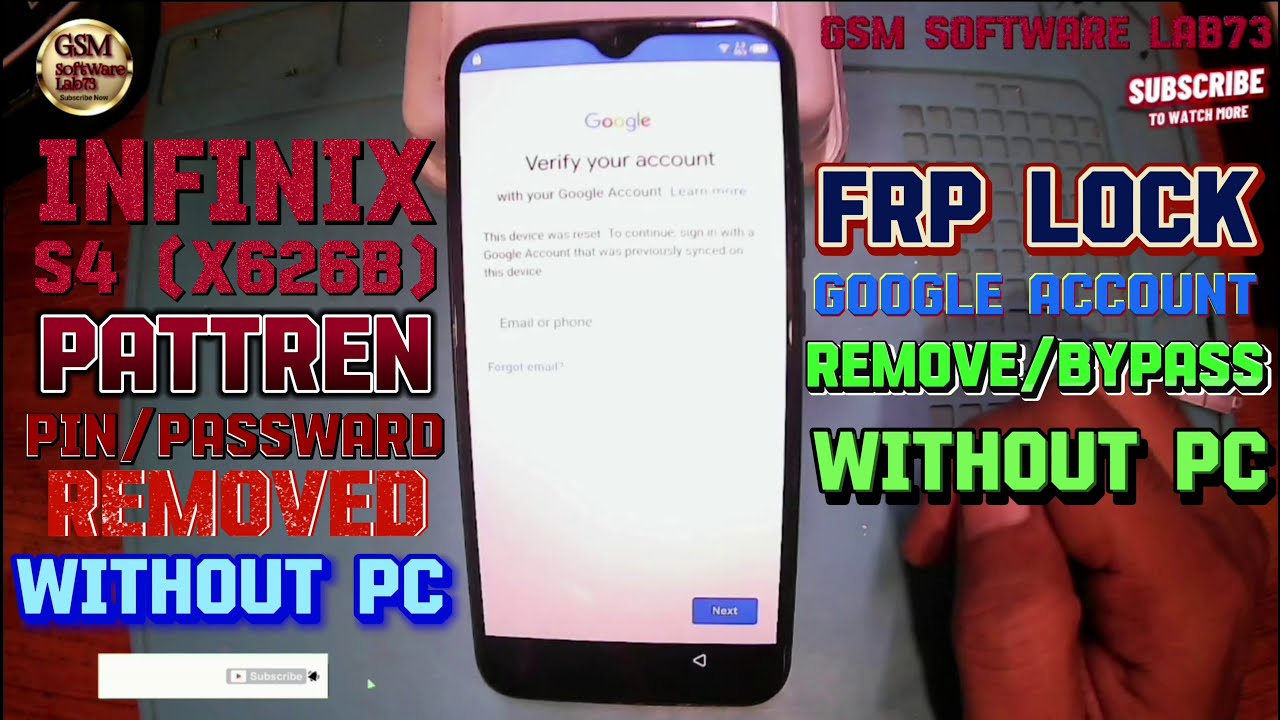 Howto Reset Infinix S4(X626B)Pattern/FRP Lock Remove Without PC|infinix ka Lock/frp lock kaise toden
