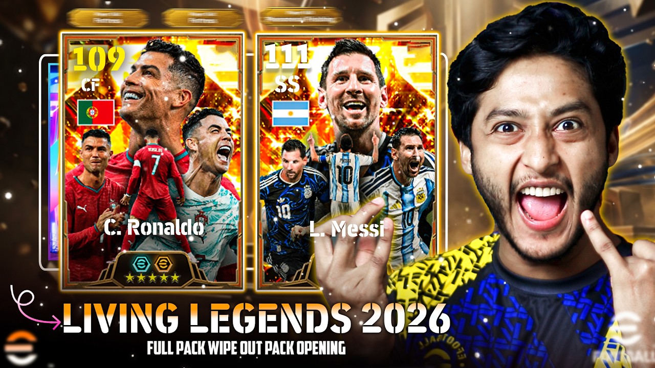 MESSI 111 OR RONALDO 109?! 😱 Living Legends 2026 Pack Opening | eFootball 2026 Mobile - Earn