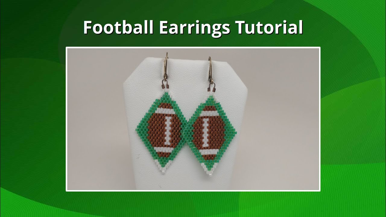 Football Earrings Tutorial | Using Brick Stitch with Miyuki Delicas