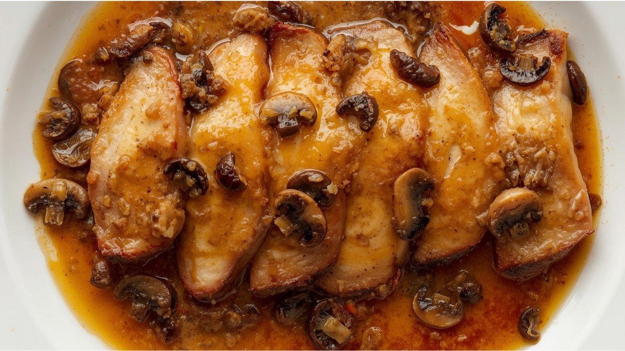 LOMO JUGOSO con setas en pocos minutos (prepárate para mojar pan!)