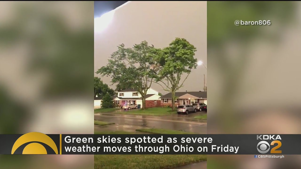 Green Skies Spotted As Storms Move Through Ohio