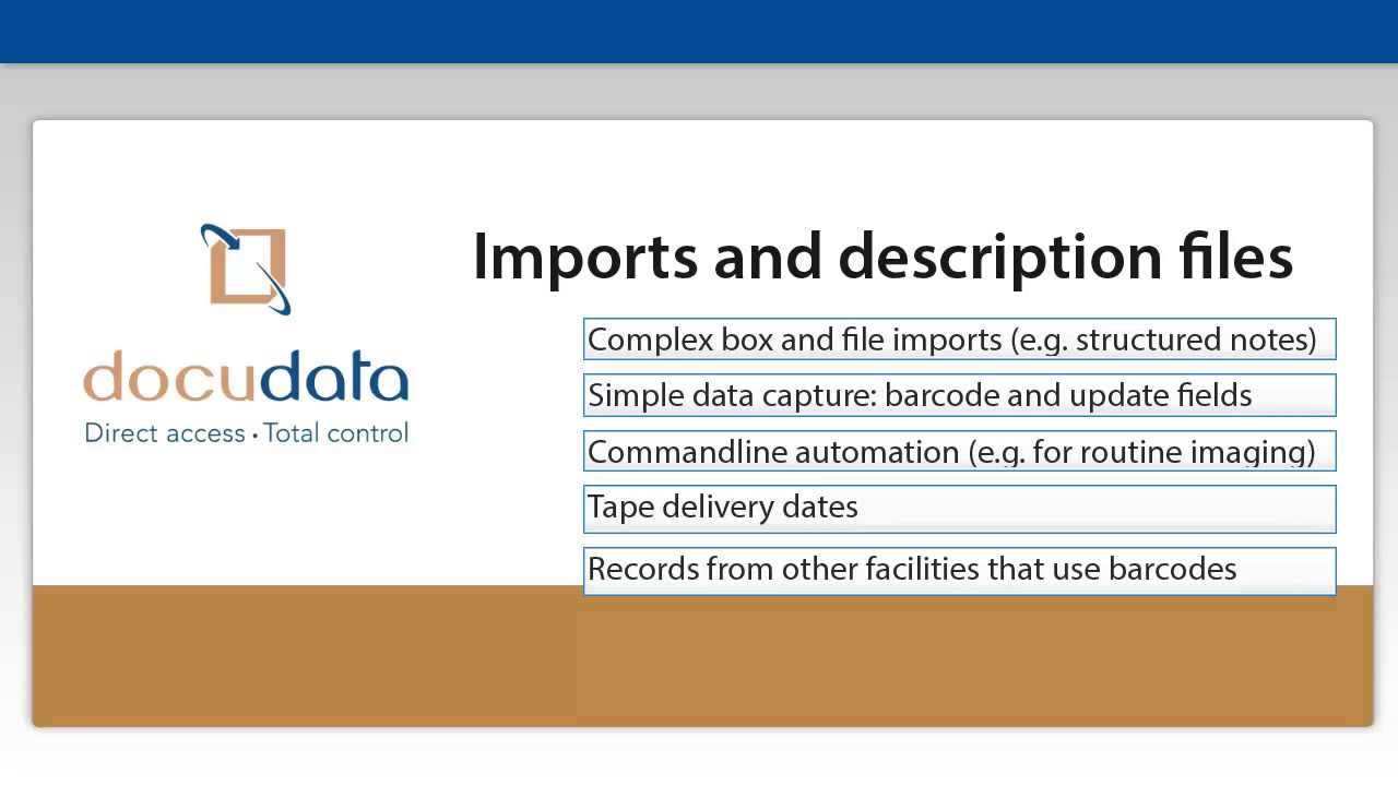Imports and description files (Including advanced details, following data import SOP)