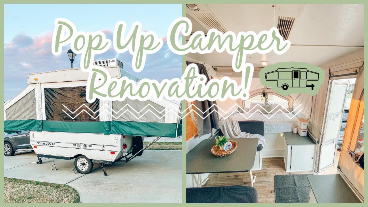 REMODELING OUR 2000 VIKING POP UP CAMPER // PAINTING + NEW FLOORING + DECORATIONG