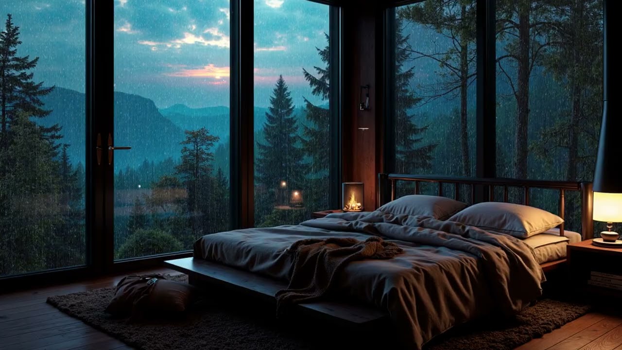 Dusk Valley Rain Piano | Soft Window Rain and Warm Ambient Piano for Deep Sleep