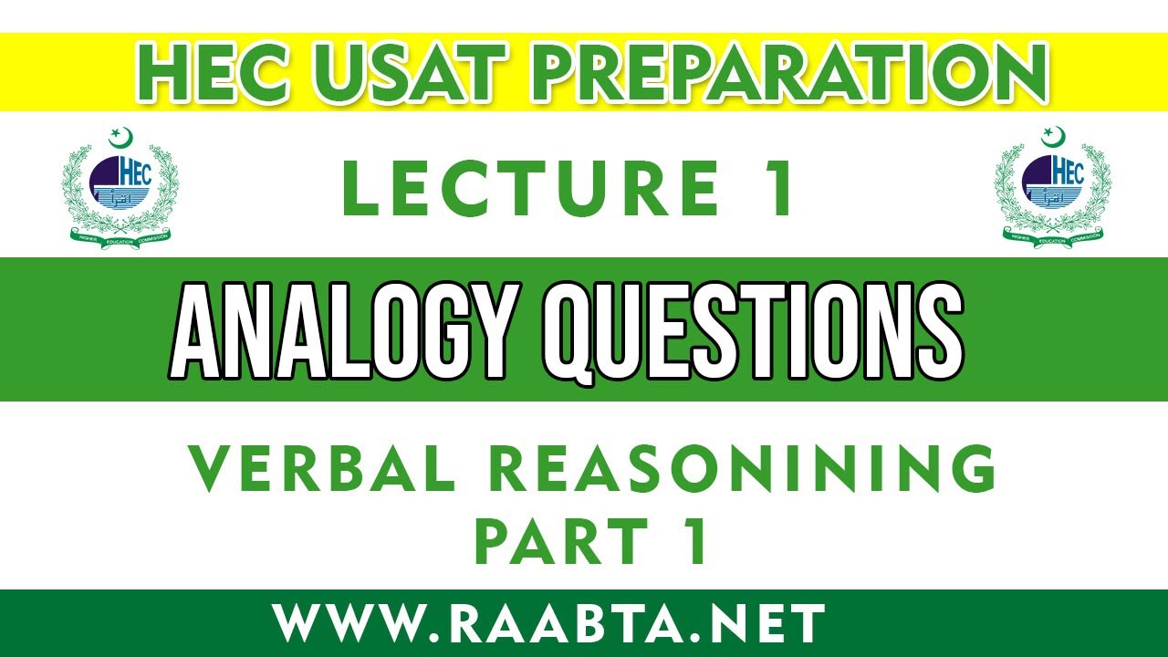 HEC USAT Preparation 2024: Verbal Reasoning Lecture 1 Analogy | HEC USAT